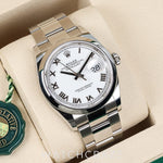 2025 ROLEX DATEJUST WHITE ROMAN DIAL 36MM 126200
