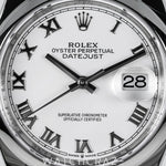 2025 ROLEX DATEJUST WHITE ROMAN DIAL 36MM 126200