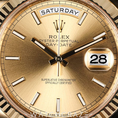 2023 ROLEX DAY-DATE YELLOW GOLD CHAMPAGNE DIAL 40MM 228238