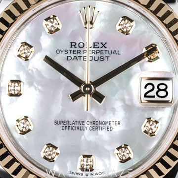 2026 ROLEX DATEJUST TWO TONE YELLOW GOLD AND STEEL MOTHER OF PEARL DIAL 31MM 278273
