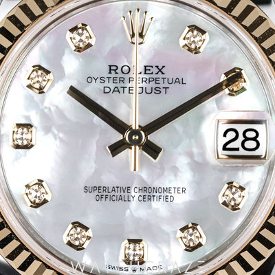 2026 ROLEX DATEJUST TWO TONE YELLOW GOLD AND STEEL MOTHER OF PEARL DIAL 31MM 278273