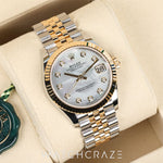 2026 ROLEX DATEJUST TWO TONE YELLOW GOLD AND STEEL MOTHER OF PEARL DIAL 31MM 278273