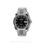 2023 ROLEX DATEJUST DIAMOND MARKER BLACK DIAL JUBILEE 41MM 126334