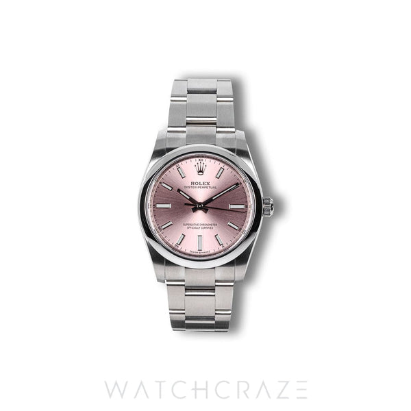 2025 ROLEX OYSTER PERPETUAL PINK DIAL 34MM 124200