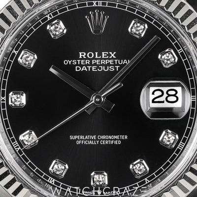 2023 ROLEX DATEJUST DIAMOND MARKER BLACK DIAL JUBILEE 41MM 126334