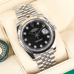 2023 ROLEX DATEJUST DIAMOND MARKER BLACK DIAL JUBILEE 41MM 126334
