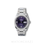 2025 ROLEX DATEJUST PURPLE ROMAN DIAL 36MM 126234