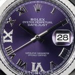 2025 ROLEX DATEJUST PURPLE ROMAN DIAL 36MM 126234