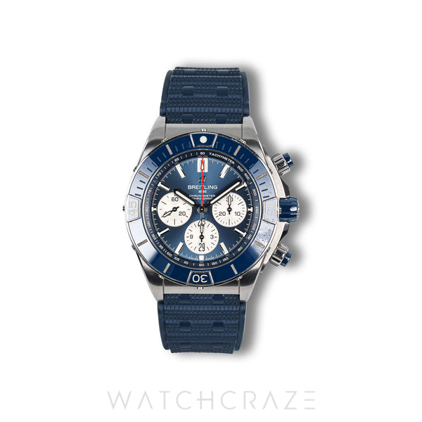 2021 BREITLING CHRONOMAT B01 BLUE DIAL 44MM AB0136