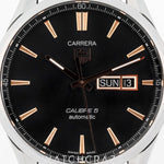 TAG HEUER CARRERA BLACK DIAL ROSE INDECIES 41MM WAR201C-1