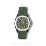2025 PATEK PHILIPPE AQUANAUT WHITE GOLD GREEN DIAL 42MM 5168G-010