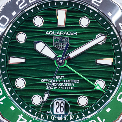 2024 TAG HEUER AQUA RACER PROFESSIONAL GMT GREEN DIAL WBP5115.BA0013
