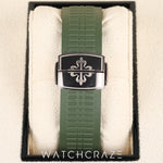 2025 PATEK PHILIPPE AQUANAUT WHITE GOLD GREEN DIAL 42MM 5168G-010
