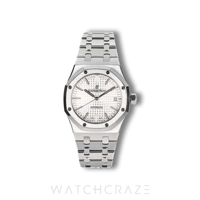2017 AUDEMARS PIGUET ROYAL OAK WHITE DIAL 37MM 15450ST.OO.1256ST.01 (Fully serviced)