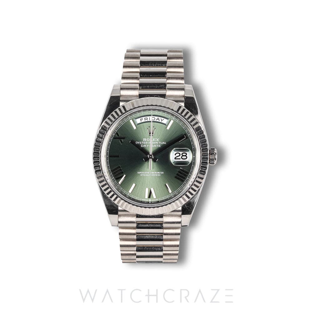 2022 ROLEX DAY-DATE WHITE GOLD OLIVE DIAL 40MM 228239