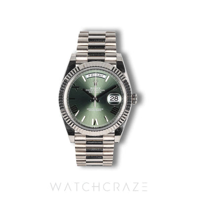 2022 ROLEX DAY-DATE WHITE GOLD OLIVE DIAL 40MM 228239