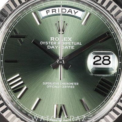 2022 ROLEX DAY-DATE WHITE GOLD OLIVE DIAL 40MM 228239