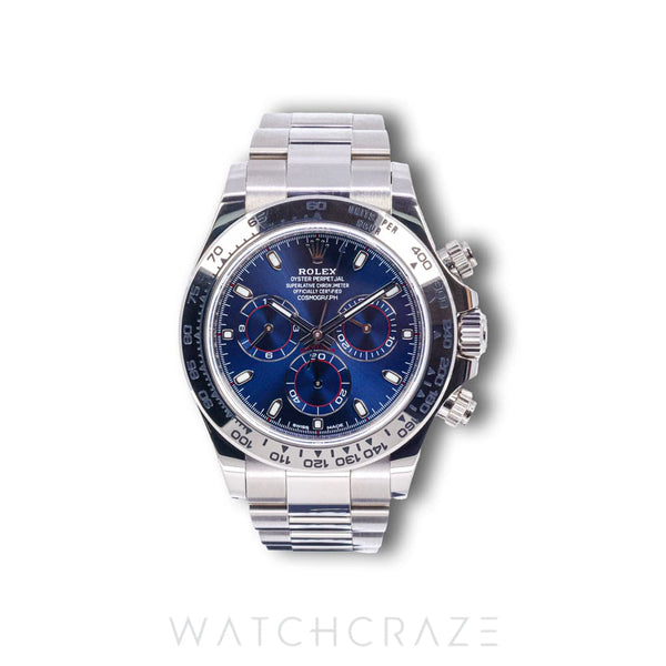 2018 ROLEX DAYTONA COSMOGRAPH WHITE GOLD BLUE DIAL 40MM 116509