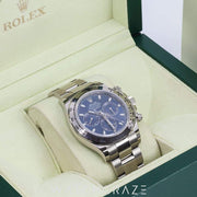 2018 ROLEX DAYTONA COSMOGRAPH WHITE GOLD BLUE DIAL 40MM 116509