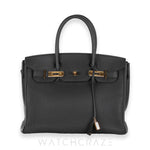 2016 HERMES BIRKIN 30 BLACK GOLD HARDWARE