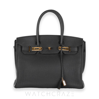 2016 HERMES BIRKIN 30 BLACK GOLD HARDWARE