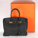 2016 HERMES BIRKIN 30 BLACK GOLD HARDWARE