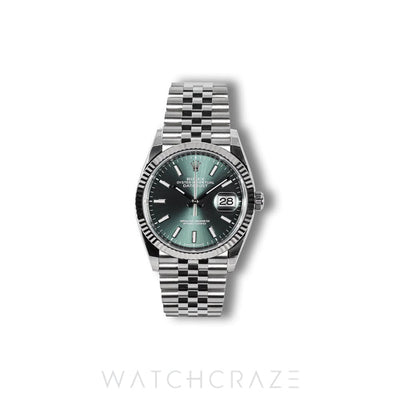 2026 ROLEX DATEJUST MINT GREEN DIAL 36MM JUBILEE 126234