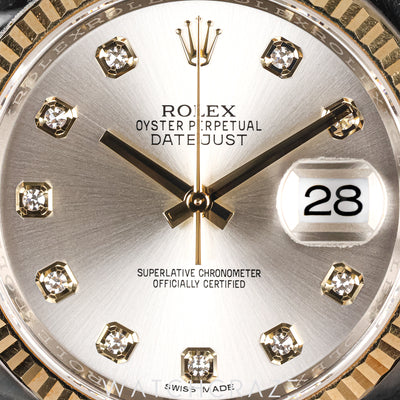 2017 DATEJUST DIAMOND MARKER SILVER DIAL 36MM SUPER JUBILEE 116233