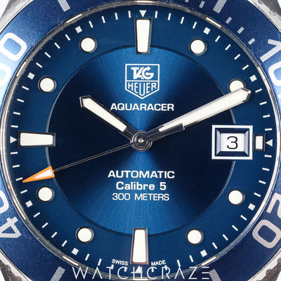 2011 TAG HEUER AQUARACER CALIBRE 5 BLUE DIAL WAN2111.BA0822