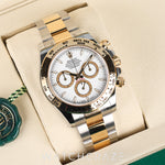2025 ROLEX DAYTONA COSMOGRAPH TWO TONE YELLOW GOLD AND STEEL WHITE DIAL 40MM 126503