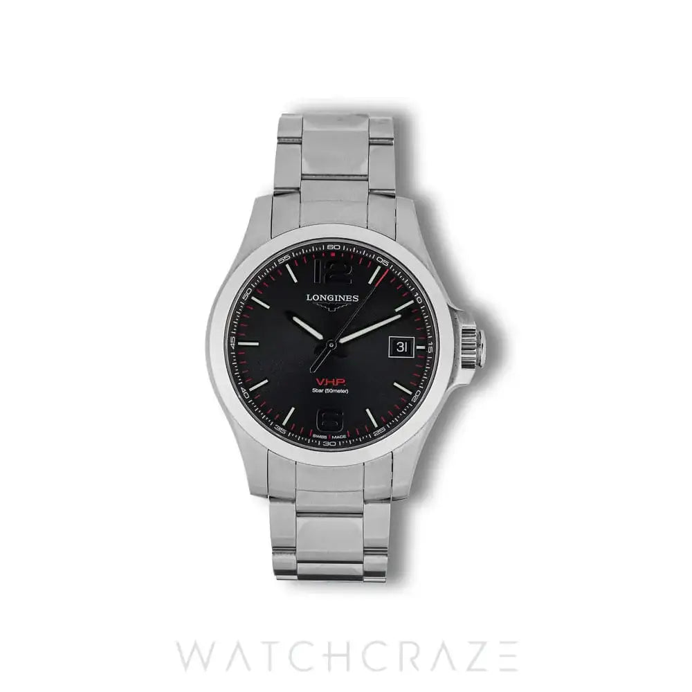 2018 LONGINES CONQUEST VPH BLACK DIAL 41MM L3.716.4.56.6