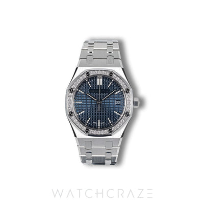 AUDEMARS PIGUET ROYAL OAK DIAMOND BASEL BLUE DIAL 34MM 77351ST.ZZ.1261ST.01