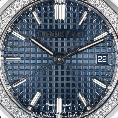 AUDEMARS PIGUET ROYAL OAK DIAMOND BASEL BLUE DIAL 34MM 77351ST.ZZ.1261ST.01
