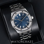AUDEMARS PIGUET ROYAL OAK DIAMOND BASEL BLUE DIAL 34MM 77351ST.ZZ.1261ST.01