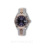 2021 ROLEX LADIES DATEJUST TWO TONE ROSE GOLD AND STEEL PURPLE DIAL DIAMOND MARKERS 28MM 279171