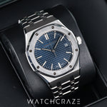 2022 AUDEMAS PIGUET ROYAL OAK SELFWINDING BLUE DIAL 37MM 15450ST.OO.1256ST.03