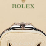 2021 ROLEX LADIES DATEJUST TWO TONE ROSE GOLD AND STEEL PURPLE DIAL DIAMOND MARKERS 28MM 279171