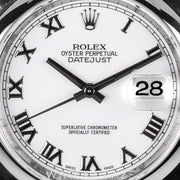 2006 ROLEX DATEJUST ROMAN WHITE DIAL 36MM 116200