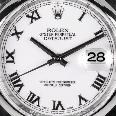 2006 ROLEX DATEJUST ROMAN WHITE DIAL 40MM 116200