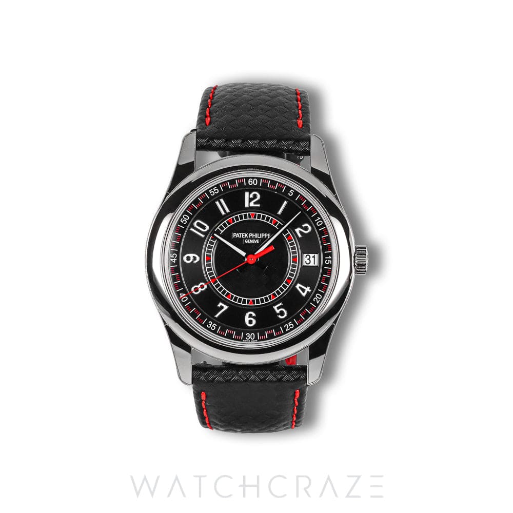 2026 PATEK PHILIPPE CALATRAVA DATE RED CARBON MOTIF WHITE GOLD CASE 40MM 6007G-010