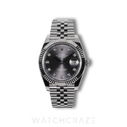 2025 ROLEX DATEJUST RHODIUM DIAL DIAMOND MARKERS 41MM 126334