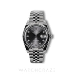 2025 ROLEX DATEJUST RHODIUM DIAL DIAMOND MARKERS 41MM 126334