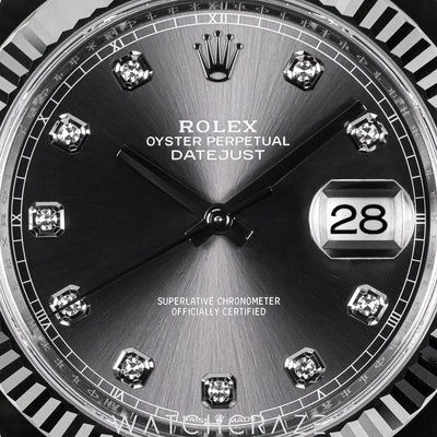 2025 ROLEX DATEJUST RHODIUM DIAL DIAMOND MARKERS 41MM 126334