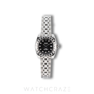 2023 TUDOR CLASSIC LADIES DIAMOND MARKERS BLACK DIAL 28MM 22010