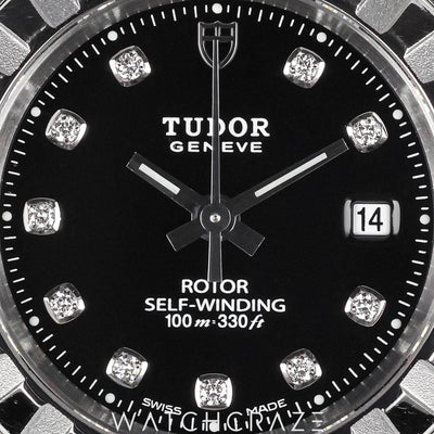 2023 TUDOR CLASSIC LADIES DIAMOND MARKERS BLACK DIAL 28MM 22010