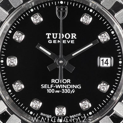2023 TUDOR CLASSIC LADIES DIAMOND MARKERS BLACK DIAL 28MM 22010