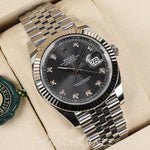 2025 ROLEX DATEJUST RHODIUM DIAL DIAMOND MARKERS 41MM 126334