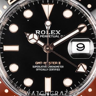 2022 ROLEX GMT-MASTER II TWO TONE ROSE GOLD AND STEEL BLACK DIAL 'ROOTBEER' 40MM 126711CHNR