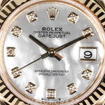 2025 ROLEX LADY-DATEJUST YELLOW GOLD MOTHER OF PEARL DIAL DIAMOND MARKERS 28MM 279178