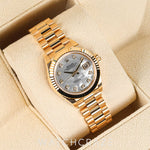 2025 ROLEX LADY-DATEJUST YELLOW GOLD MOTHER OF PEARL DIAL DIAMOND MARKERS 28MM 279178
